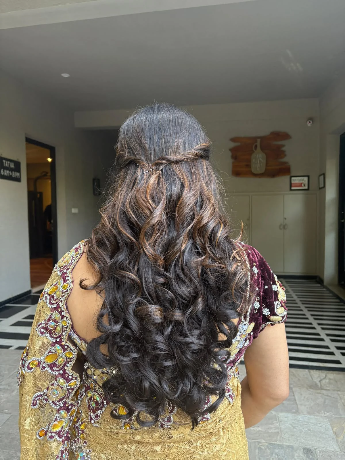 Balayage highlights and crown twist styling by Glamour Guru